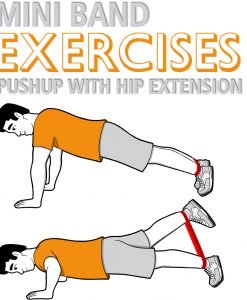 Mini Band Pushup with Hip Extension