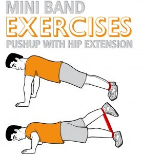 Mini Band Pushup with Hip Extension