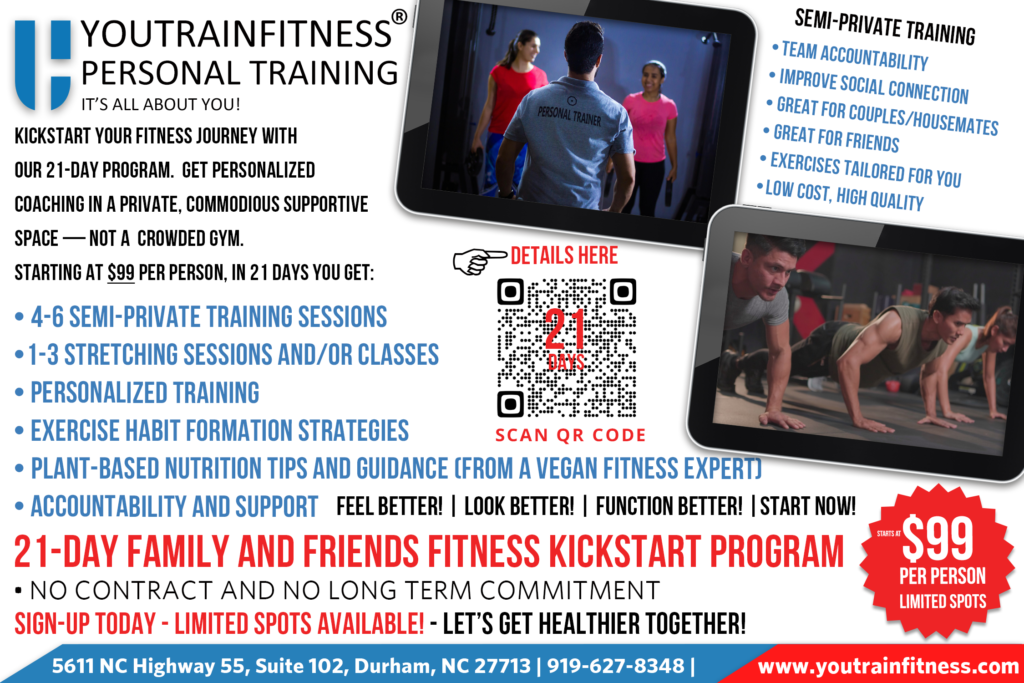 YOUTRAINFITNESS® Personal Trainer, Durham, NC